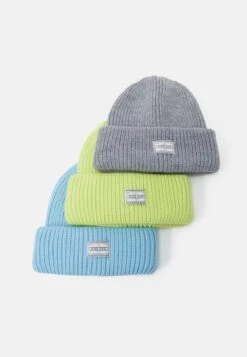 Pier One UNISEX 3 PACK - Mütze - Grey, Neon Green, Light Blue -Pier One Verkaufsgeschäft a6d4d1e9448d49d29e1f261472915c8c 1
