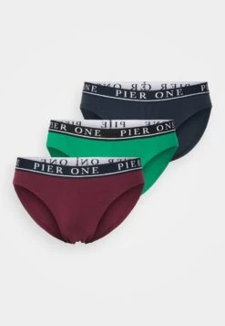 Pier One BRANDED WAISTBAND BRIEFS 3 PACK - Slip - Dark Blue /green/bordeaux -Pier One Verkaufsgeschäft e4133ac12af345d2ba6dfa134f8b50cd